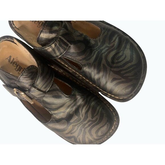 Alegria Classic Collection Happy Clog Safari Tiger Stripe Gold Black 36 US 6 6.5 - Picture 5 of 6